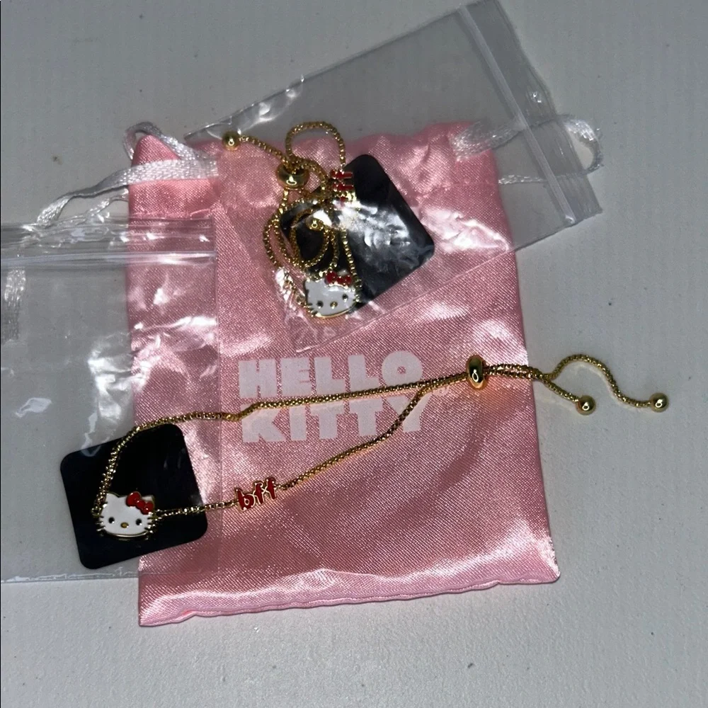 Hello Kitty BFF Gold and Red Charm Bracelets New